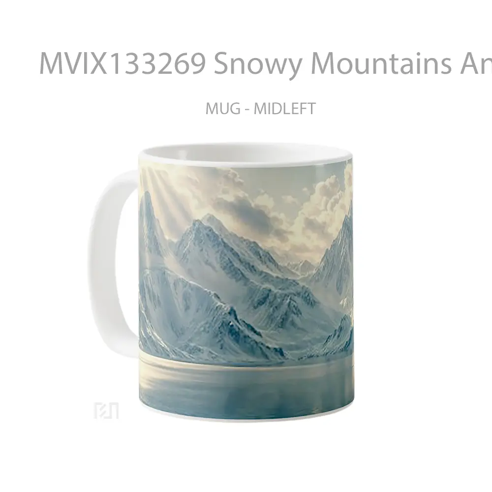 Mug Snowy Mountains And A Lake V1 Gelas Pemandangan Alam - All-side / Desain