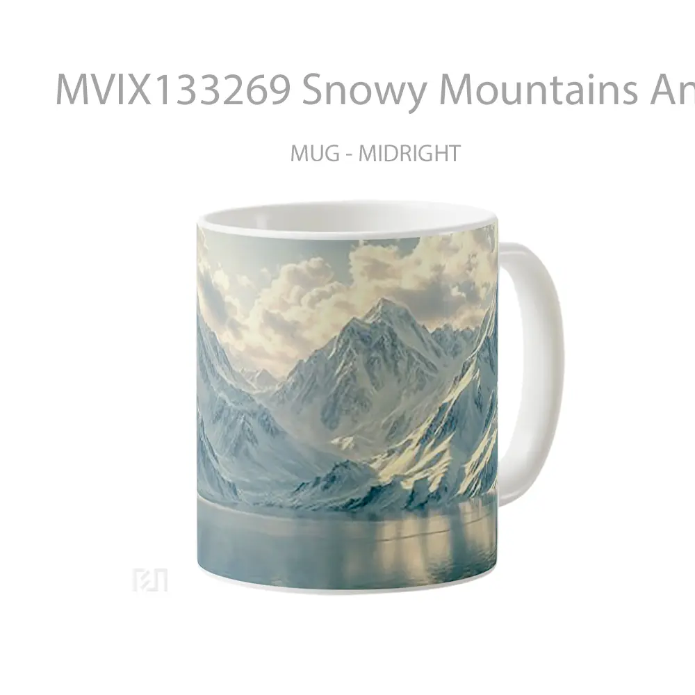 Mug Snowy Mountains And A Lake V1 Gelas Pemandangan Alam - All-side / Desain
