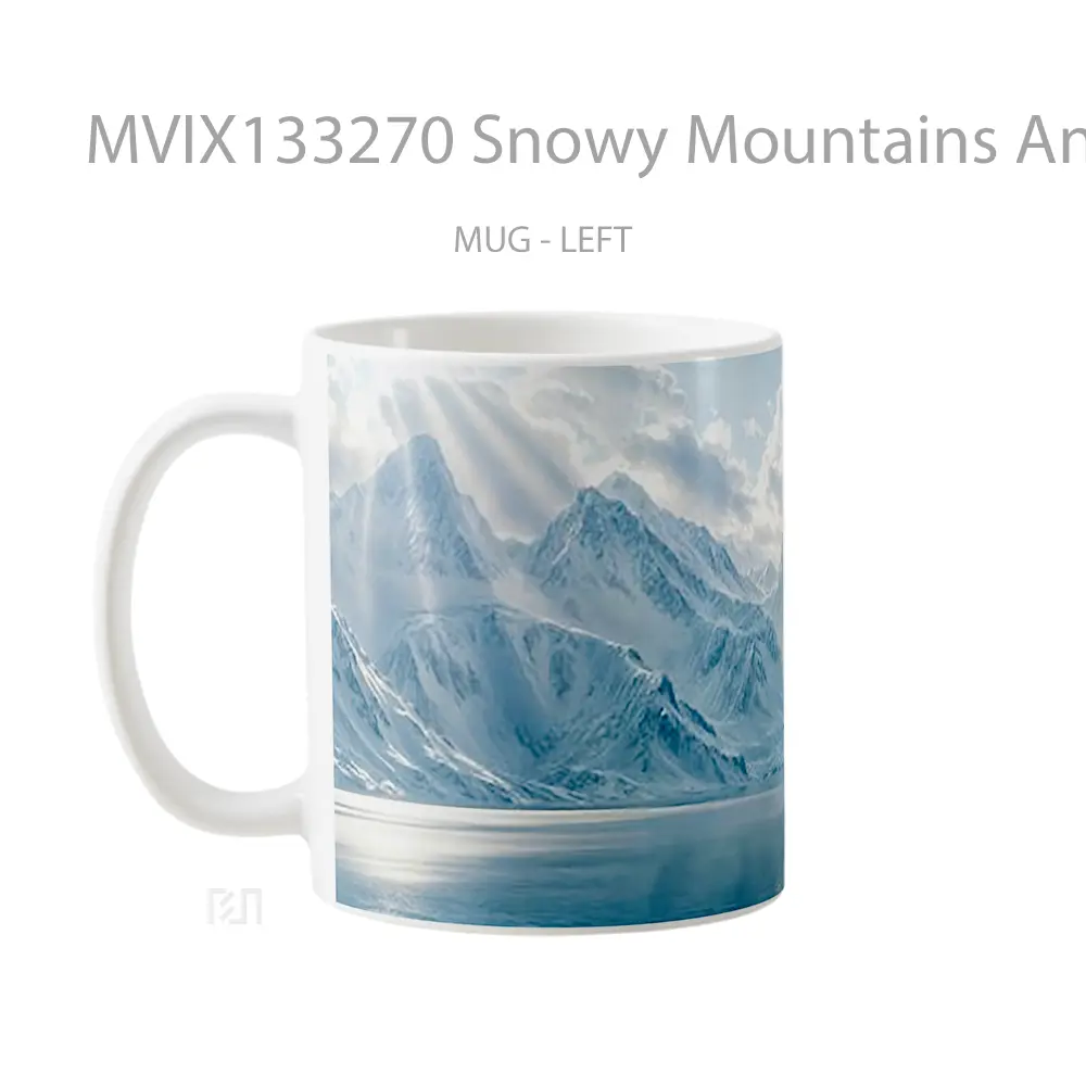 Mug Snowy Mountains And A Lake V2 Gelas Pemandangan Alam - All-side / Desain