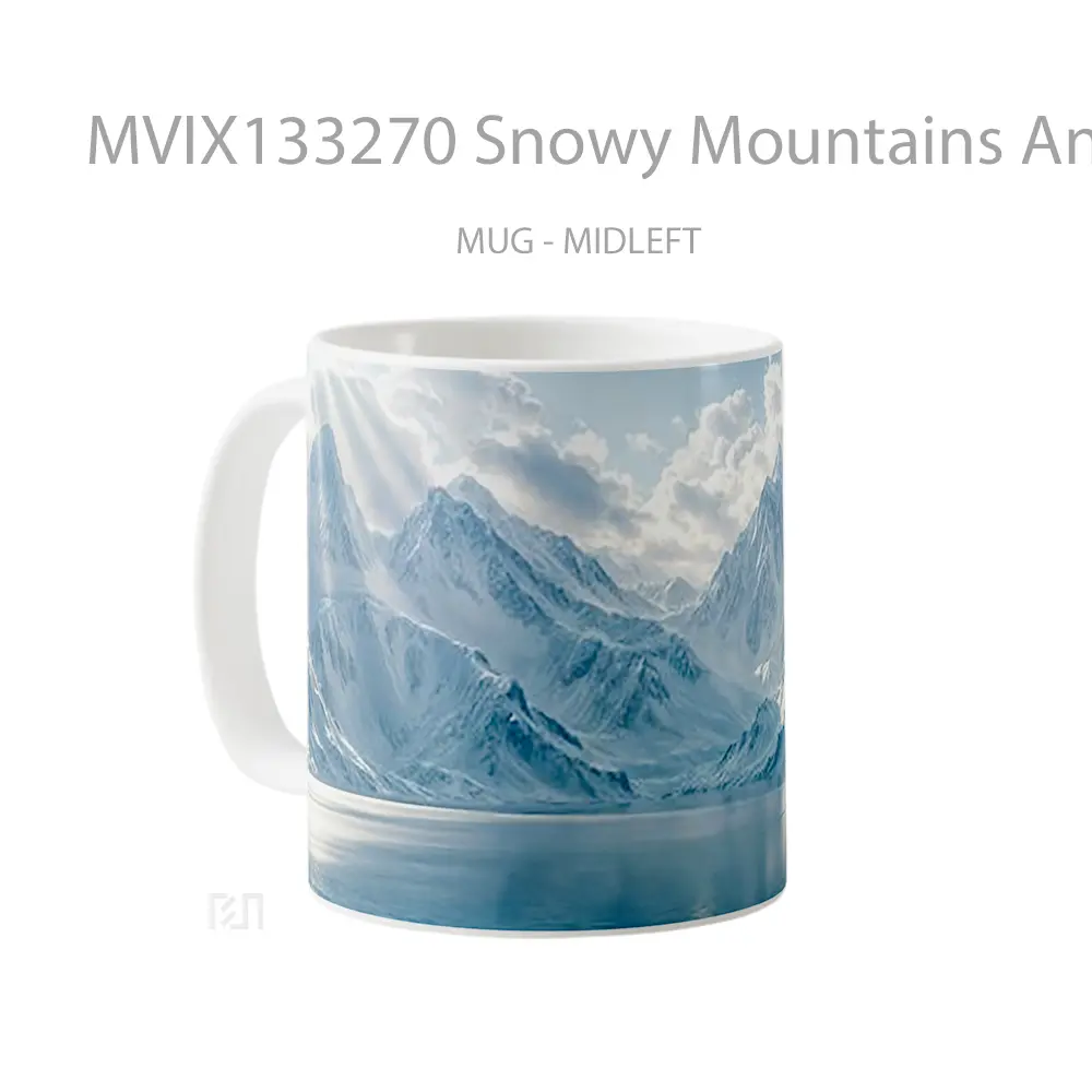 Mug Snowy Mountains And A Lake V2 Gelas Pemandangan Alam - All-side / Desain