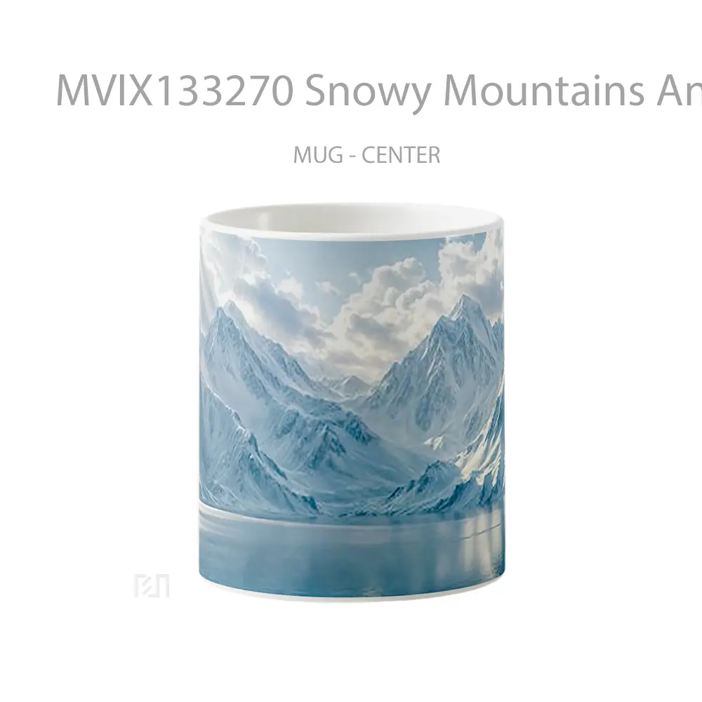 Mug Snowy Mountains And A Lake V2 Gelas Pemandangan Alam