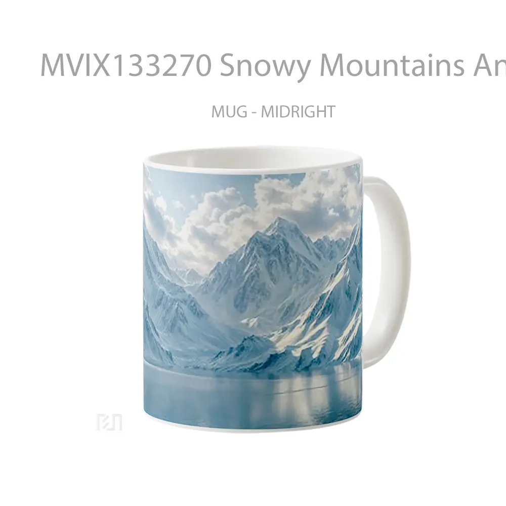 Mug Snowy Mountains And A Lake V2 Gelas Pemandangan Alam - All-side / Desain