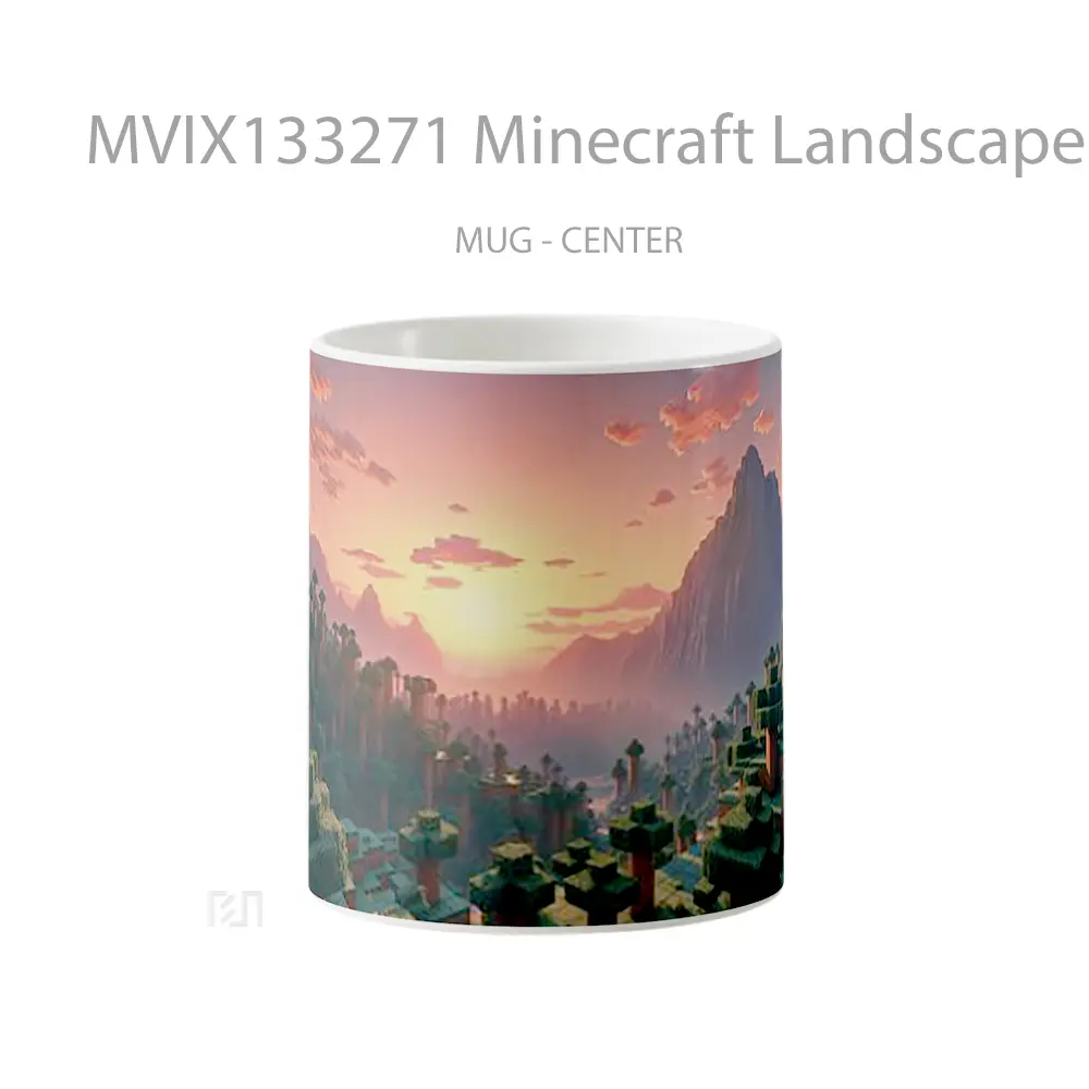 Mug Minecraft Landscape Sunset In The Jungle Cangkir Gamer