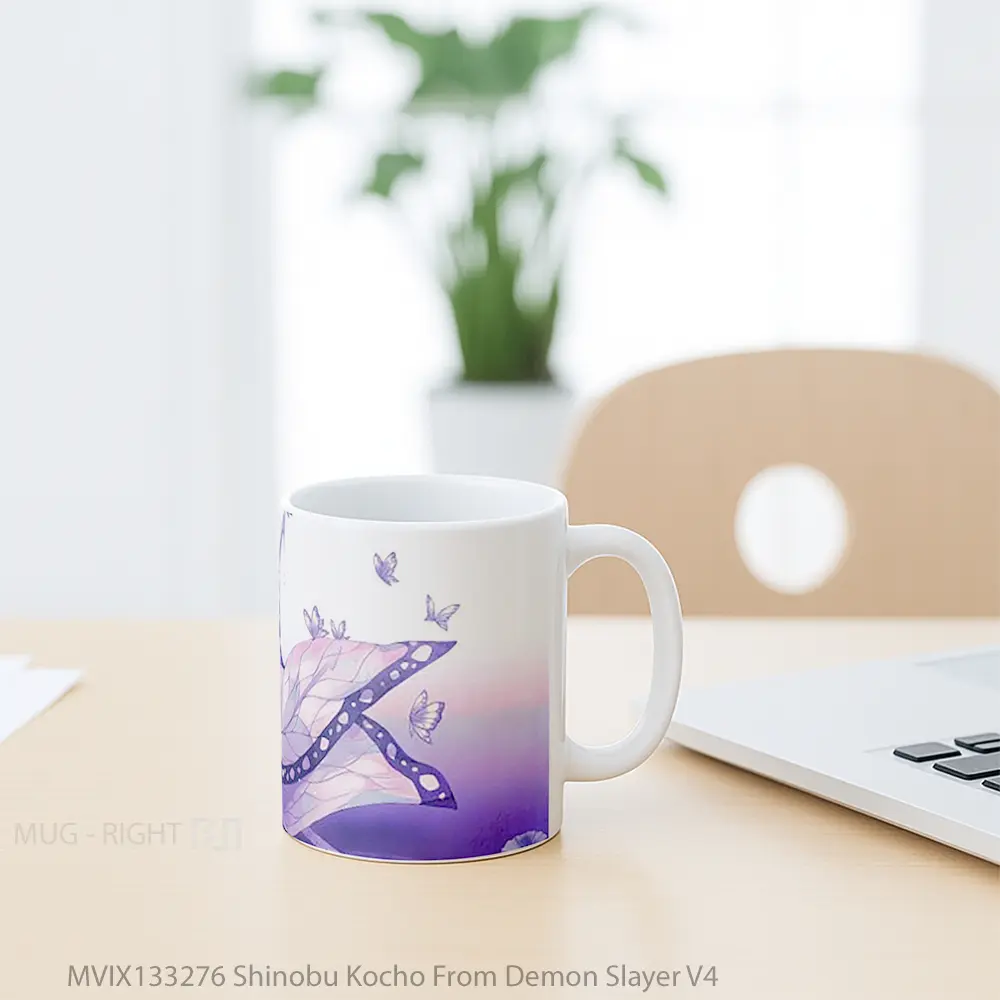 Mug Shinobu Kocho From Demon Slayer V4 Cangkir Anime - All-side / Desain