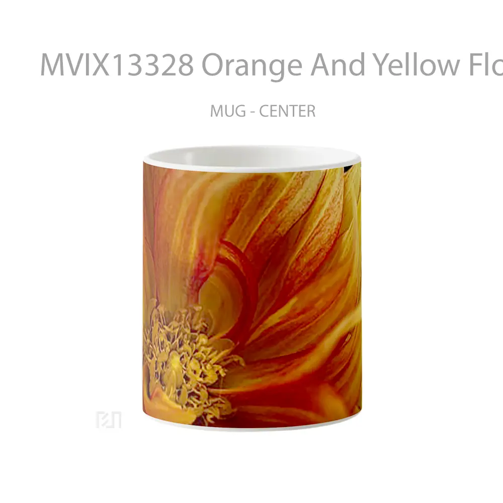 Mug Orange And Yellow Flower Petals Gelas Pemandangan Alam