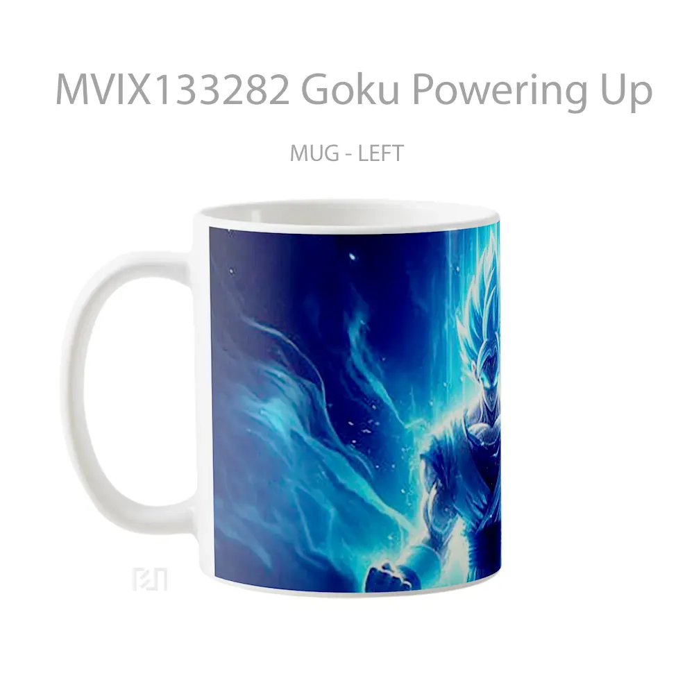 Mug Goku Powering Up Cangkir Anime - All-side / Desain