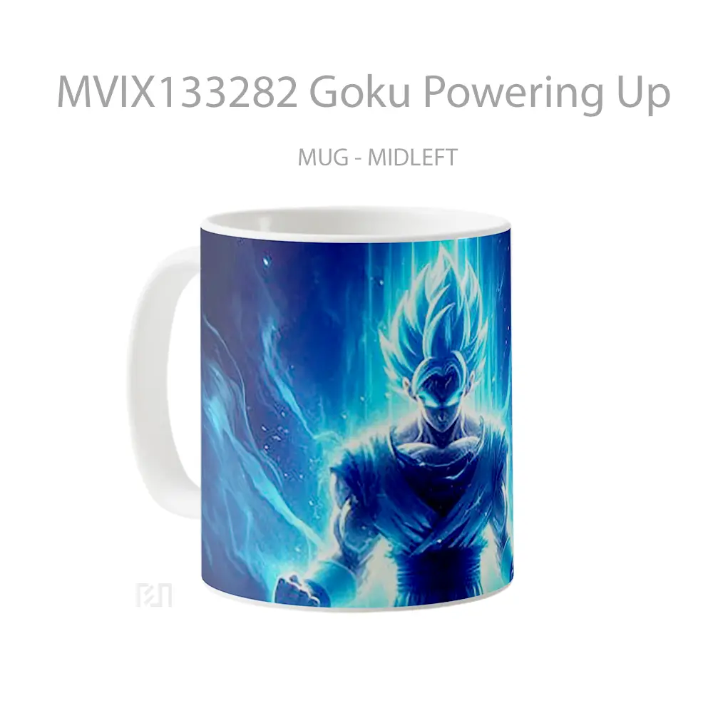 Mug Goku Powering Up Cangkir Anime - All-side / Desain