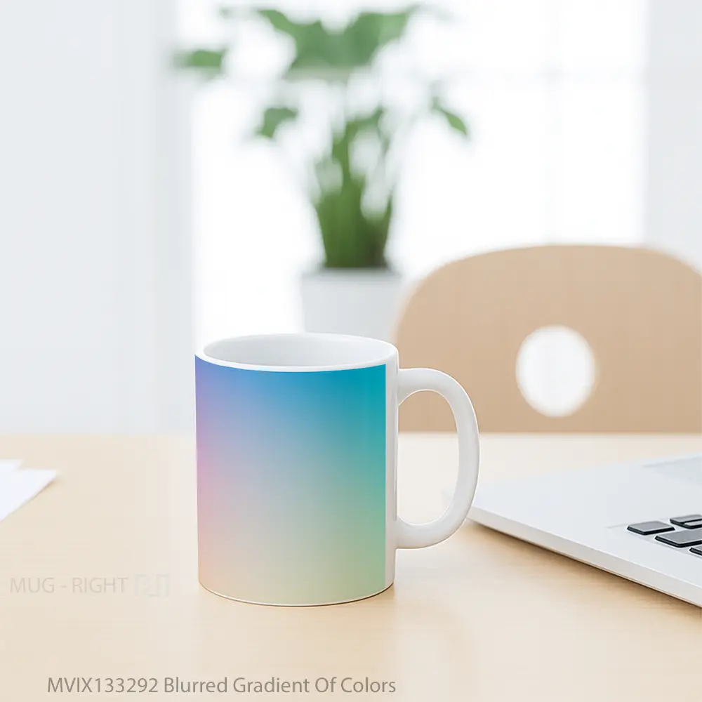 Mug Blurred Gradient Of Colors Gelas Keramik Unik - All-side / Desain