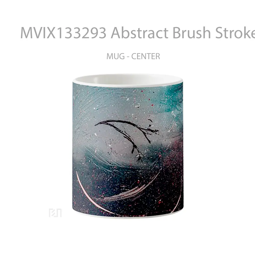 Mug Abstract Brush Strokes And Paint Splashes Gelas Seni Modern