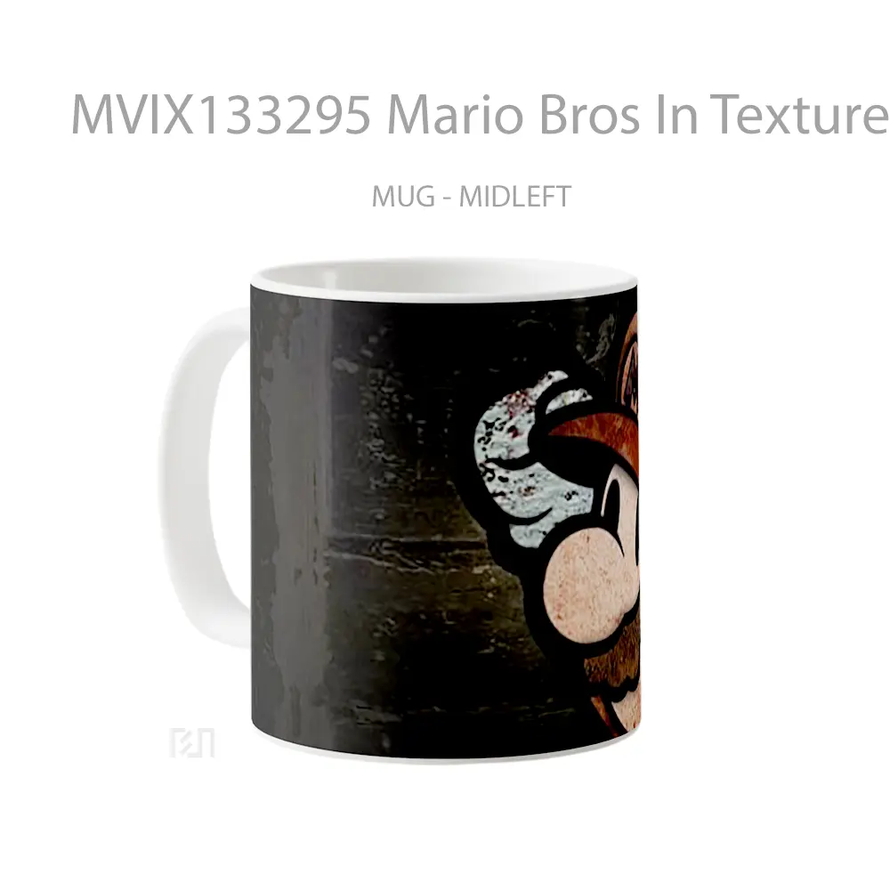 Mug Mario Bros In Textures Gelas Keramik Unik - All-side / Desain