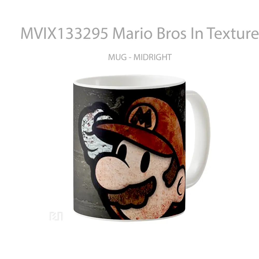 Mug Mario Bros In Textures Gelas Keramik Unik - All-side / Desain