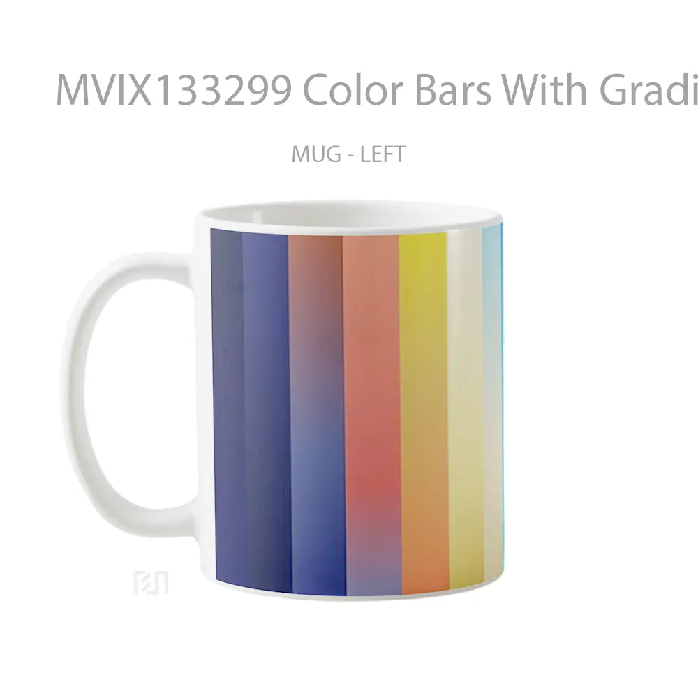 Mug Color Bars With Gradients Gelas Keramik Unik - All-side / Desain