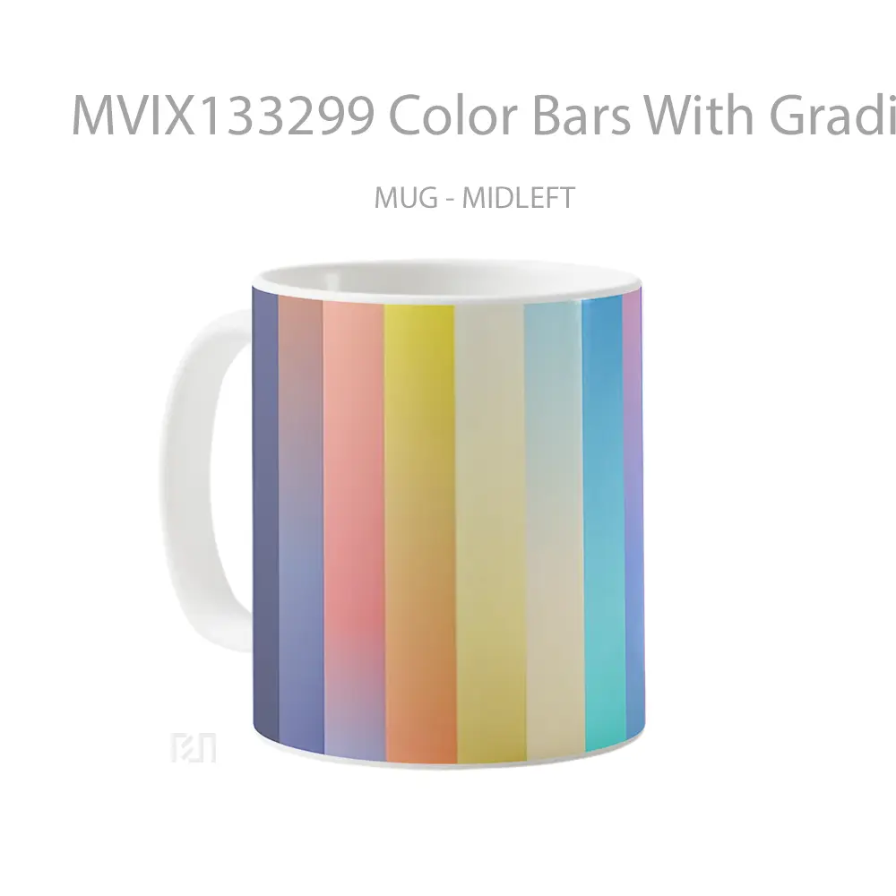 Mug Color Bars With Gradients Gelas Keramik Unik - All-side / Desain