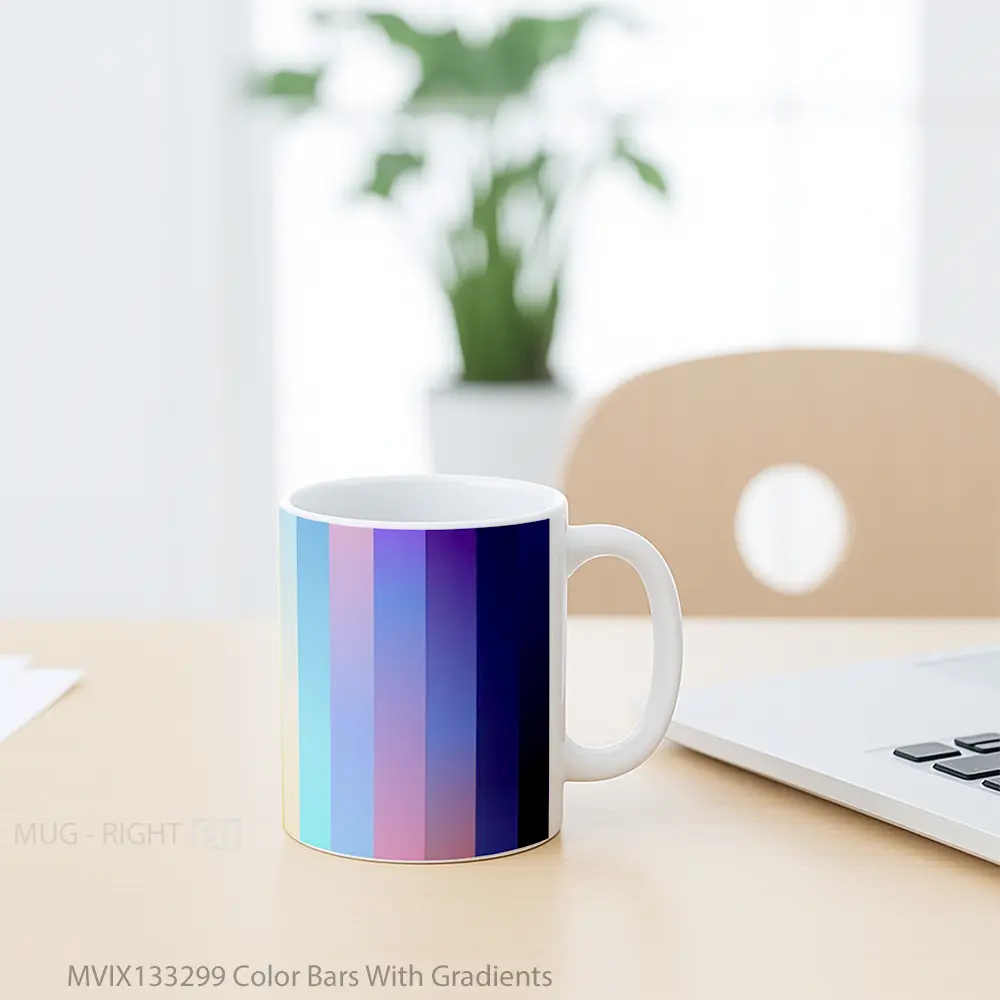 Mug Color Bars With Gradients Gelas Keramik Unik - All-side / Desain