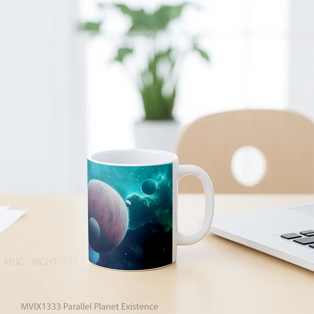 Mug Parallel Planet Existence Gelas Astronomi - All-side / Desain