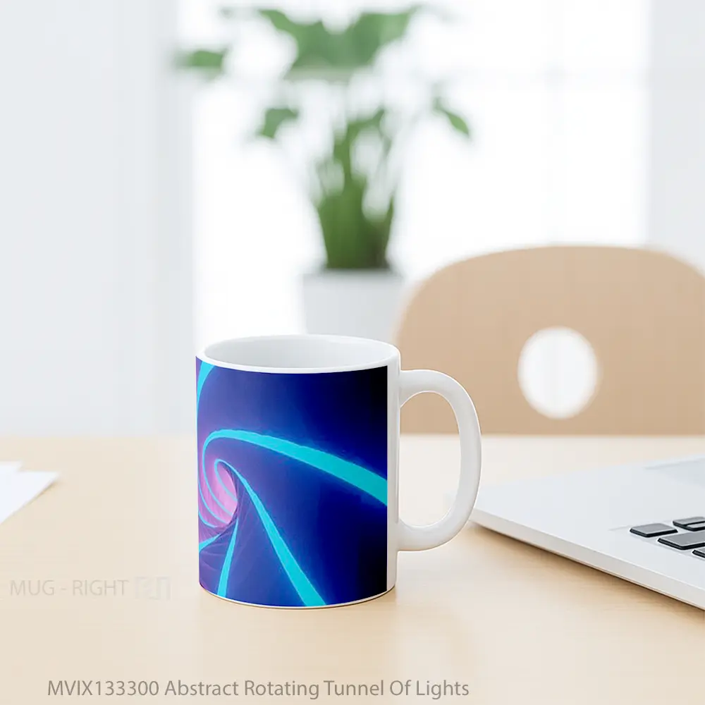 Mug Abstract Rotating Tunnel Of Lights Gelas Seni Modern - All-side / Desain