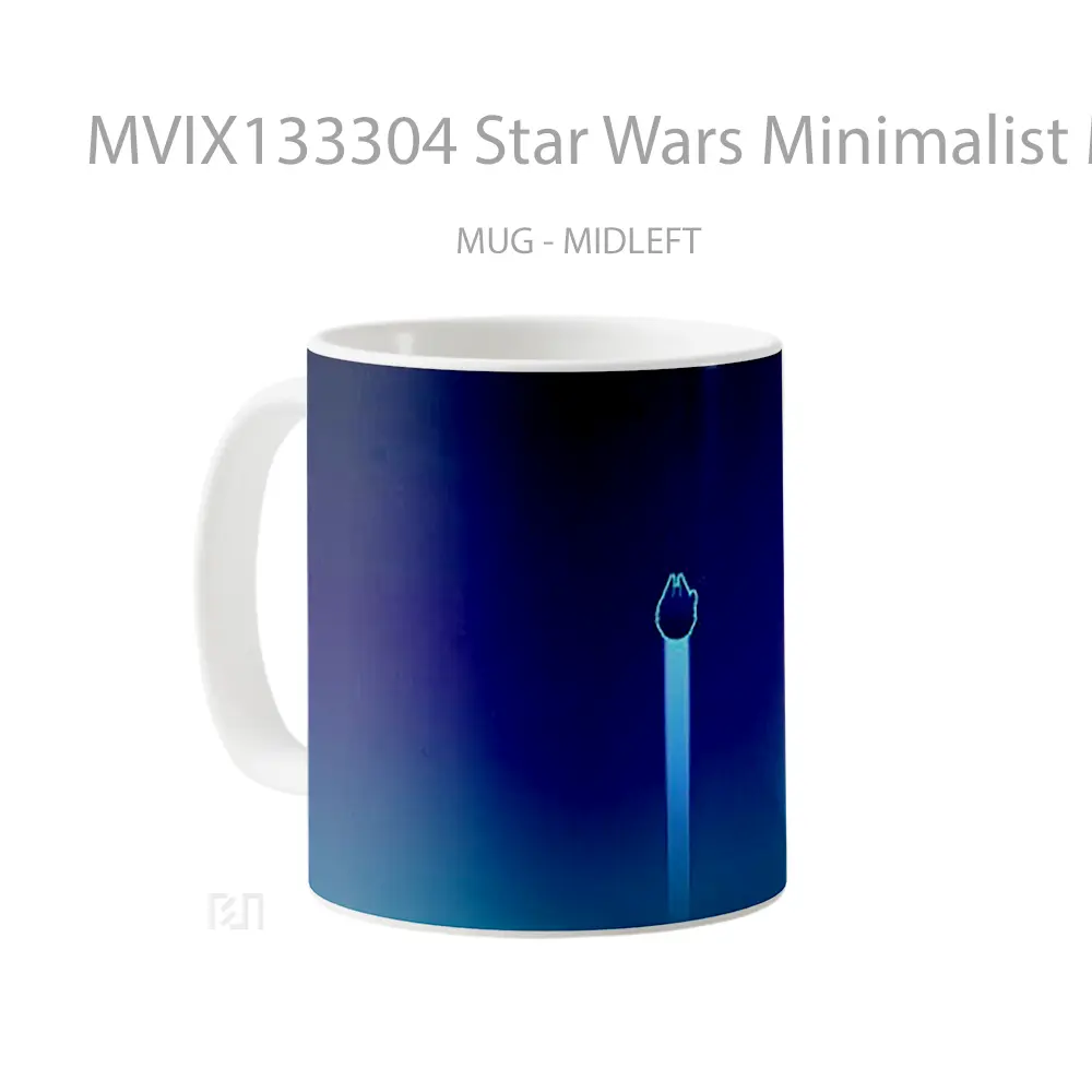 Mug Star Wars Minimalist Millennium Falcon Gelas Star Wars - All-side / Desain