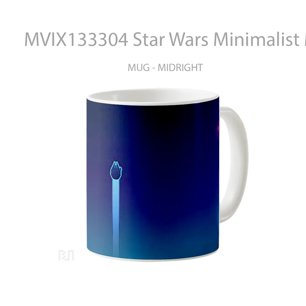 Mug Star Wars Minimalist Millennium Falcon Gelas Star Wars - All-side / Desain