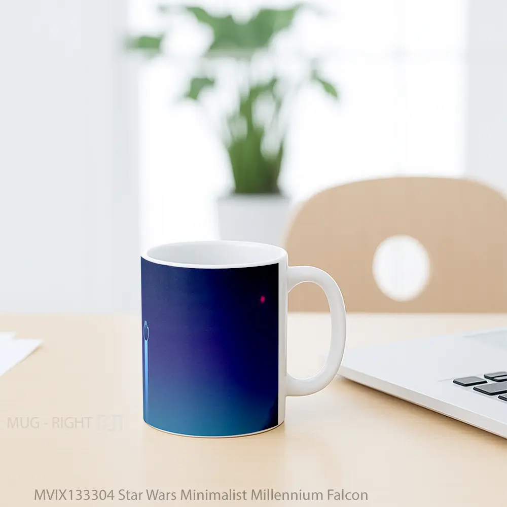Mug Star Wars Minimalist Millennium Falcon Gelas Star Wars - All-side / Desain