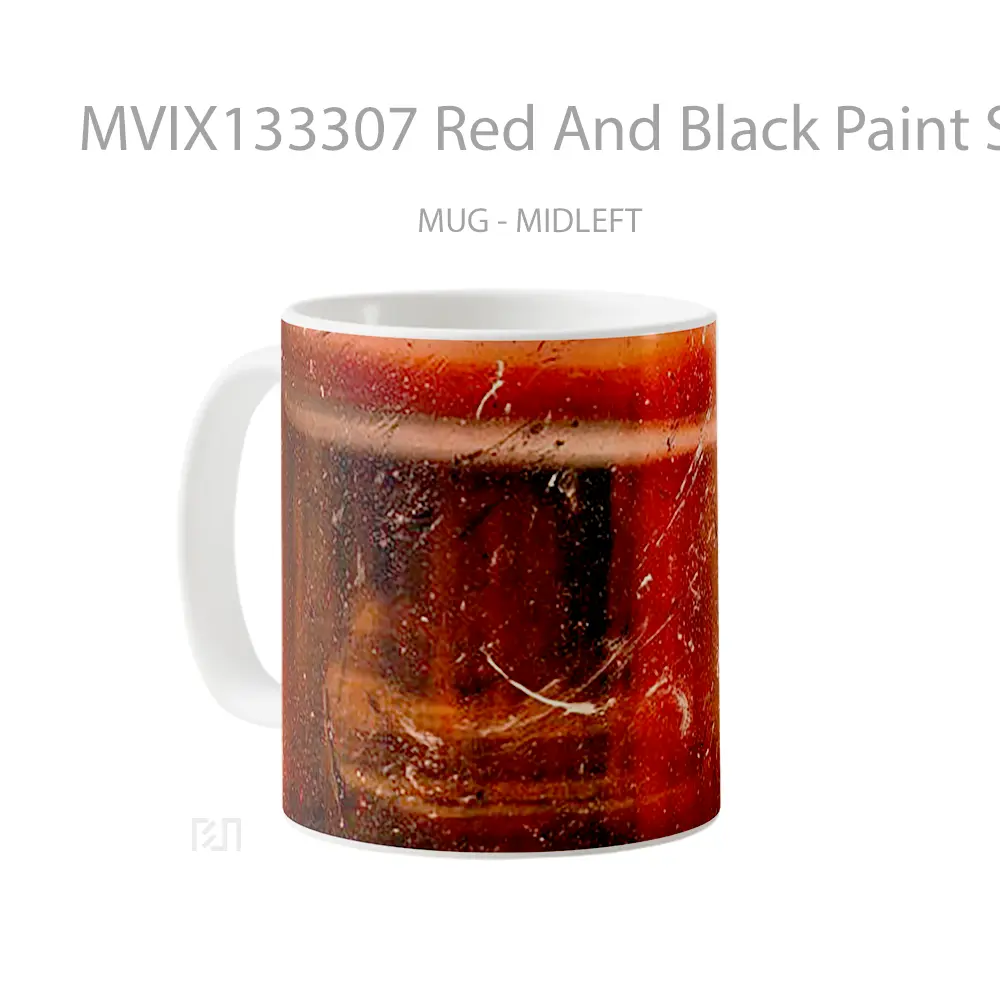Mug Red And Black Paint Splashes Gelas Keramik Unik - All-side / Desain