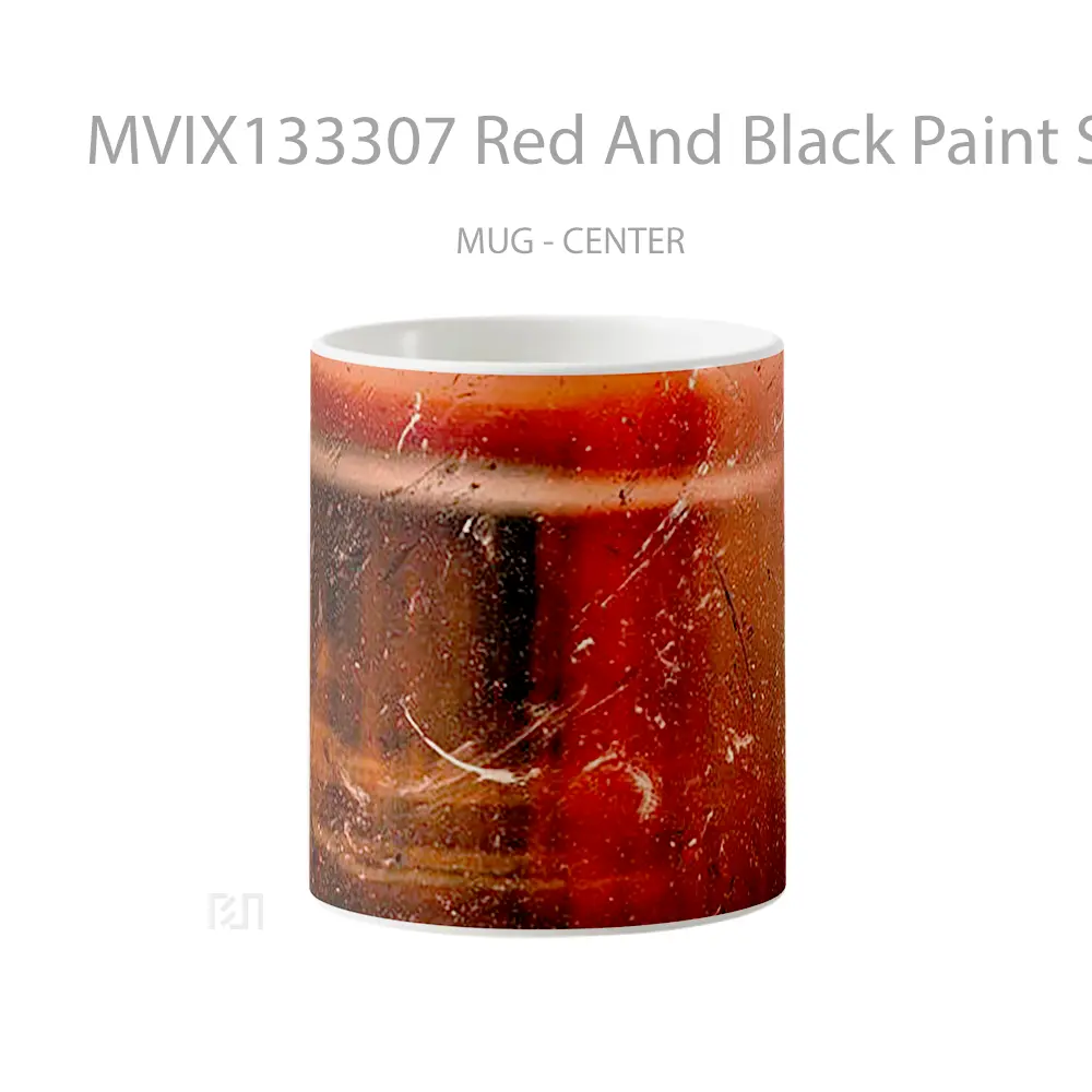 Mug Red And Black Paint Splashes Gelas Keramik Unik