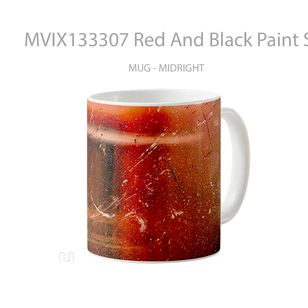 Mug Red And Black Paint Splashes Gelas Keramik Unik - All-side / Desain