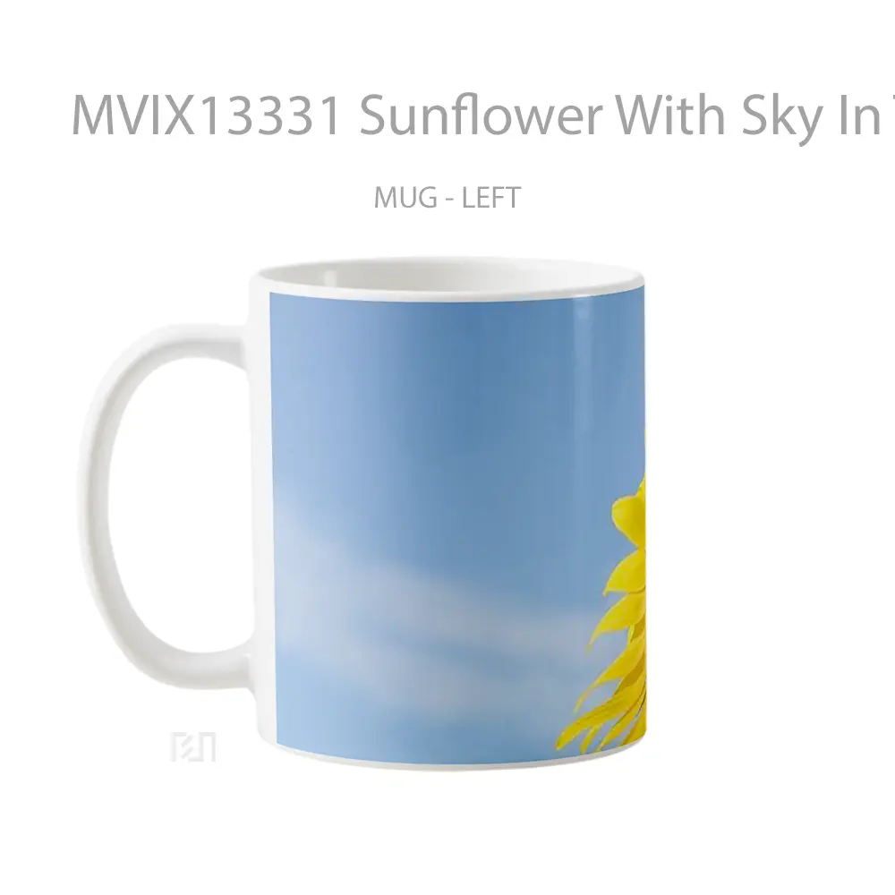 Mug Sunflower With Sky In The Background Gelas Pemandangan Alam - All-side / Desain