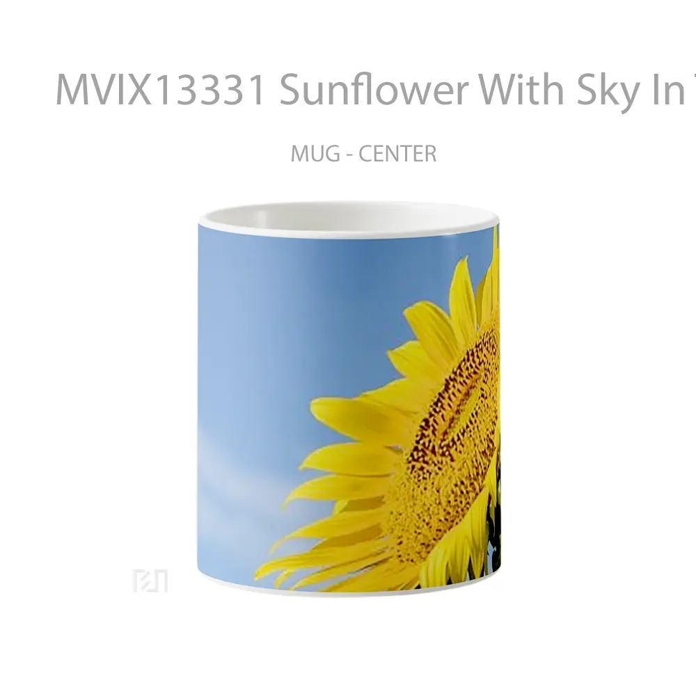 Mug Sunflower With Sky In The Background Gelas Pemandangan Alam