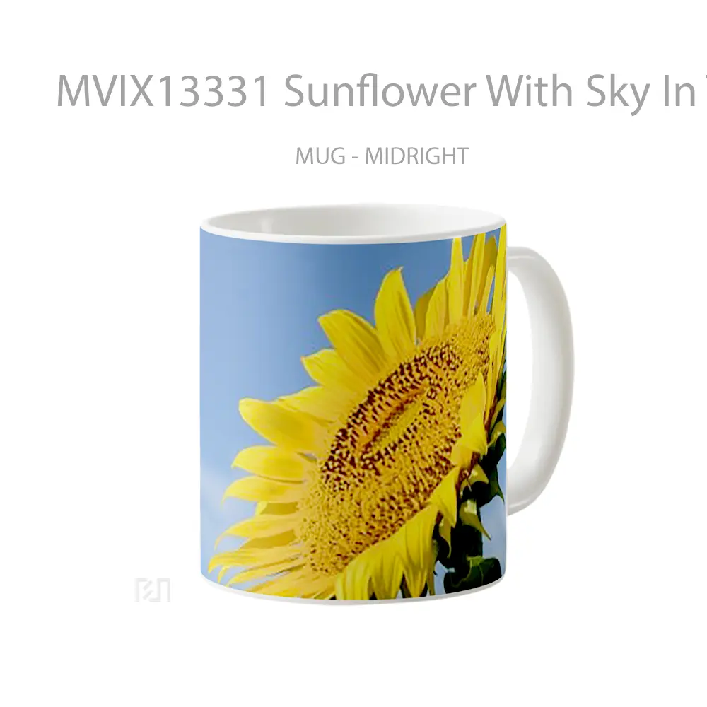 Mug Sunflower With Sky In The Background Gelas Pemandangan Alam - All-side / Desain