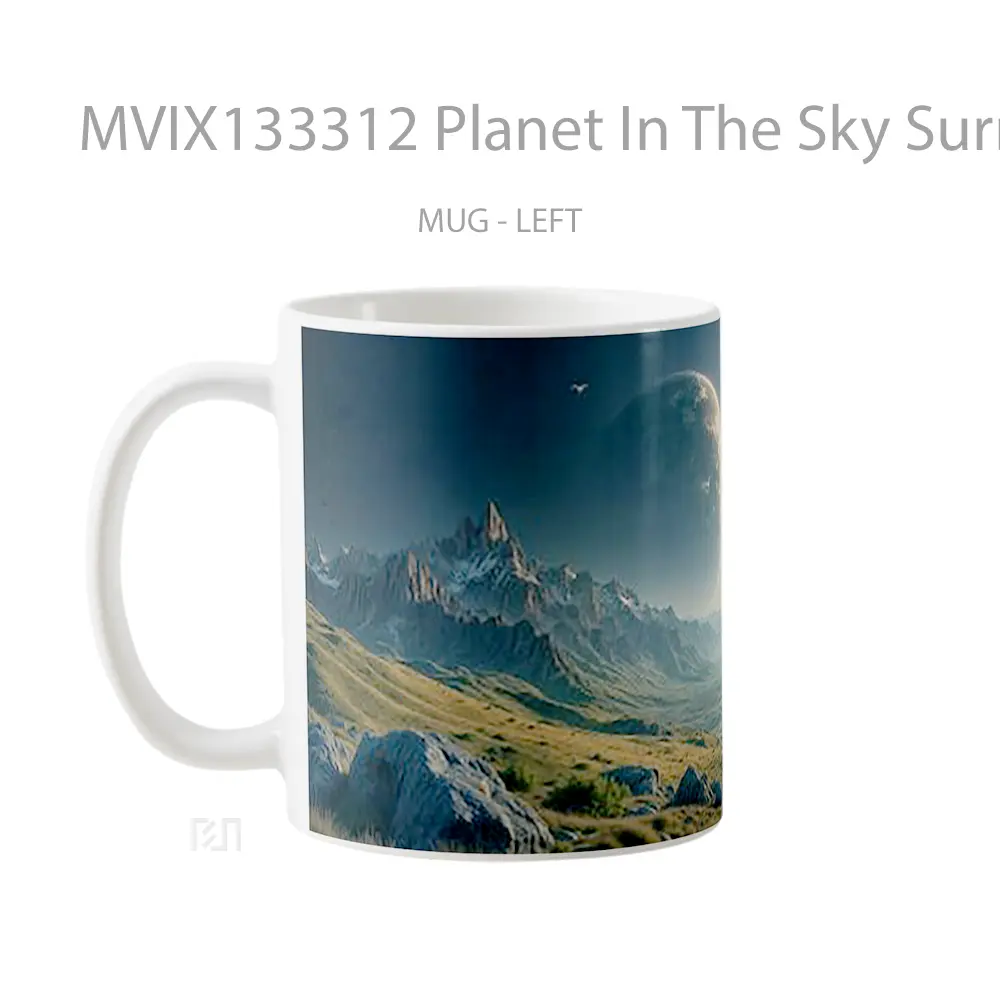 Mug Planet In The Sky Surrounded By Mountains And A Valley V2 Gelas Pemandangan Alam - All-side / Desain