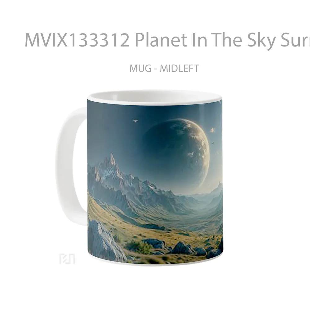Mug Planet In The Sky Surrounded By Mountains And A Valley V2 Gelas Pemandangan Alam - All-side / Desain