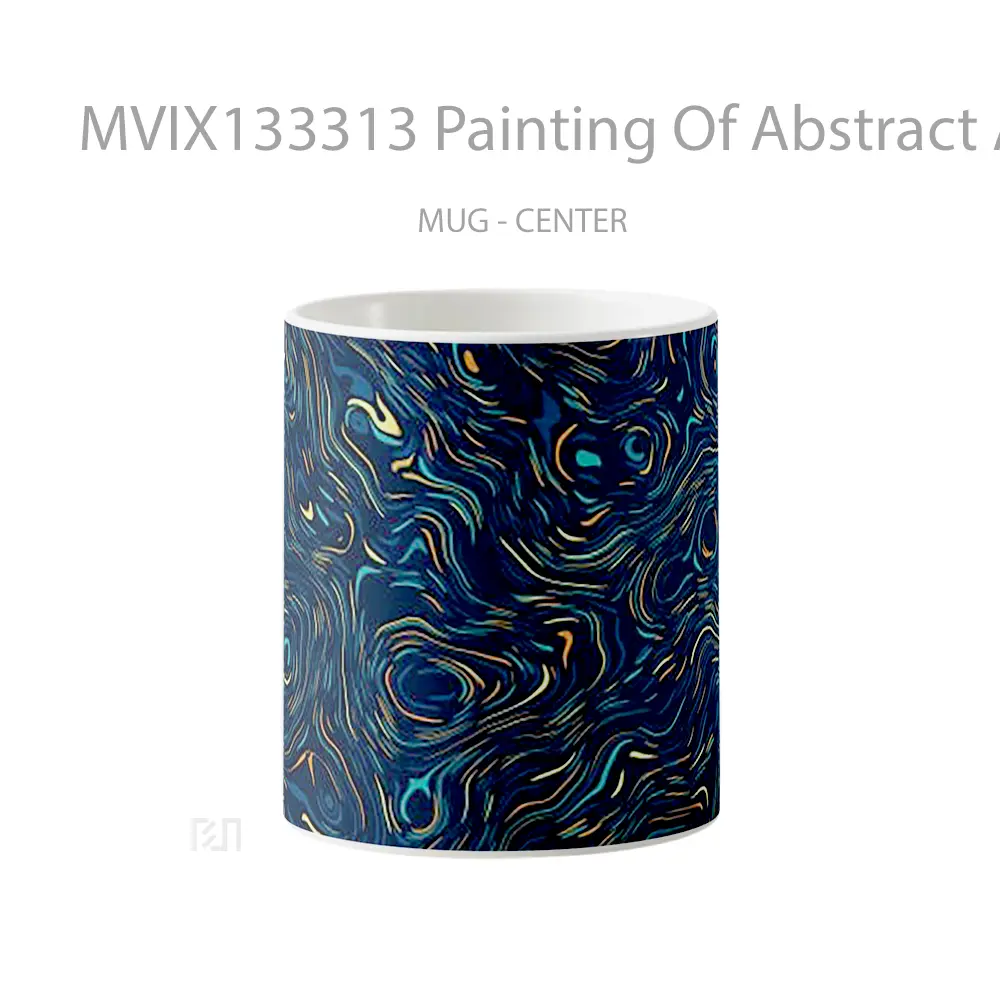 Mug Painting Of Abstract And Swirling Patterns Gelas Seni Modern