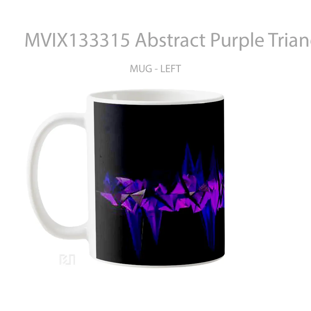 Mug Abstract Purple Triangular Polygons Gelas Seni Modern - All-side / Desain