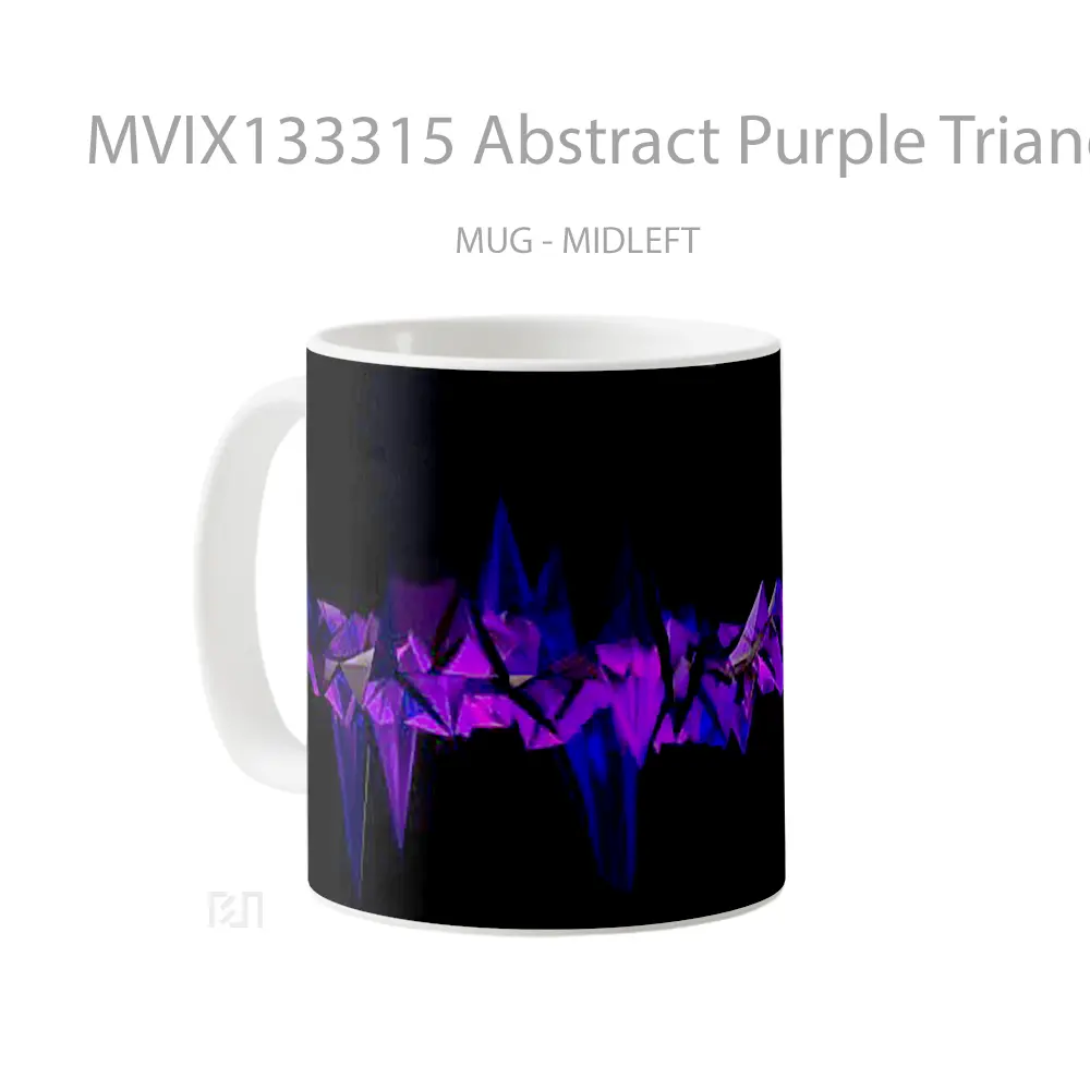 Mug Abstract Purple Triangular Polygons Gelas Seni Modern - All-side / Desain