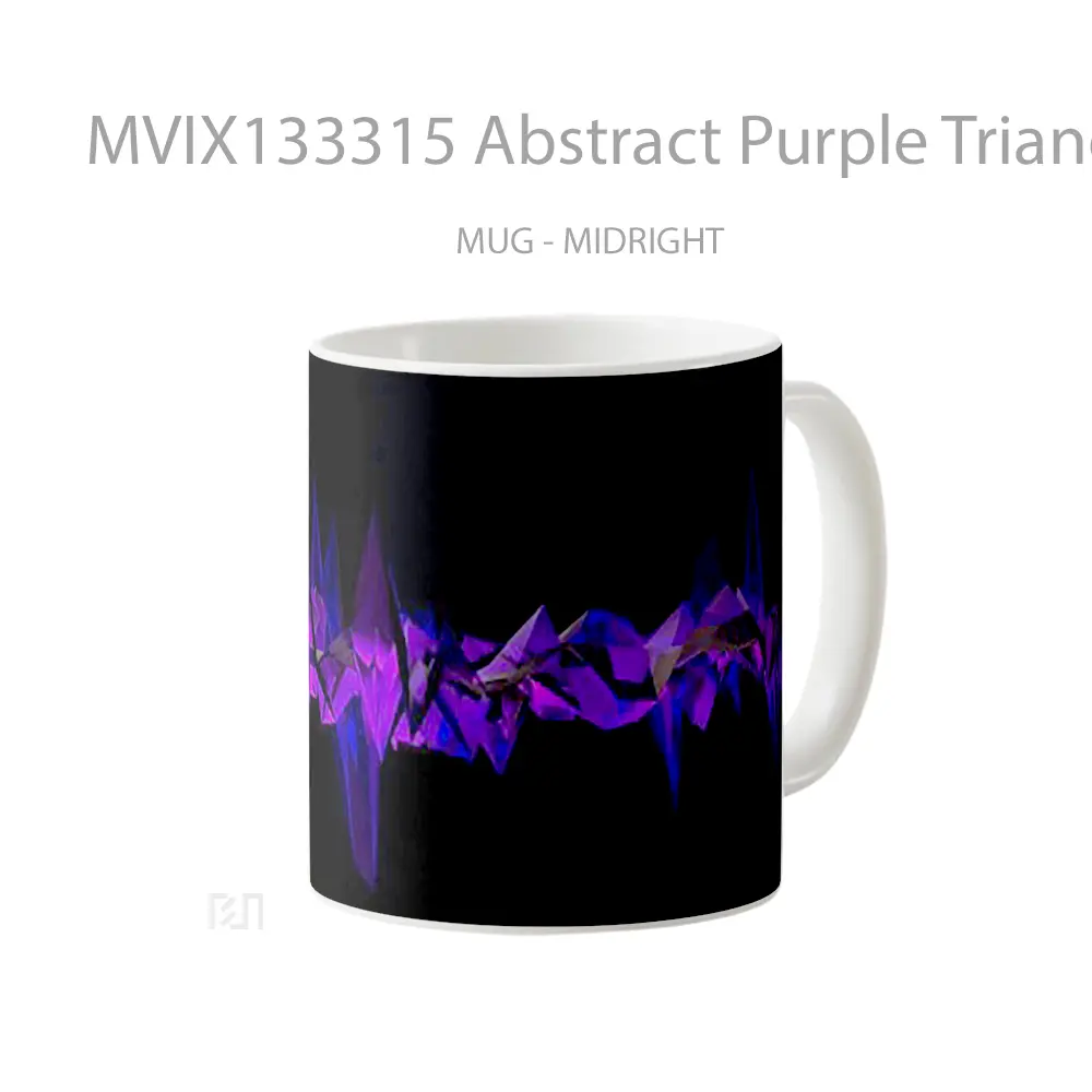 Mug Abstract Purple Triangular Polygons Gelas Seni Modern - All-side / Desain