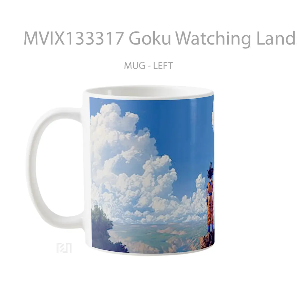 Mug Goku Watching Landscape Cangkir Anime - All-side / Desain