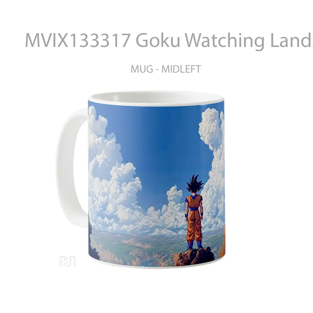 Mug Goku Watching Landscape Cangkir Anime - All-side / Desain