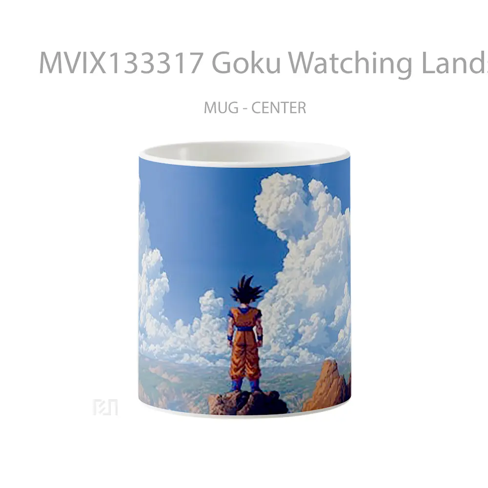 Mug Goku Watching Landscape Cangkir Anime