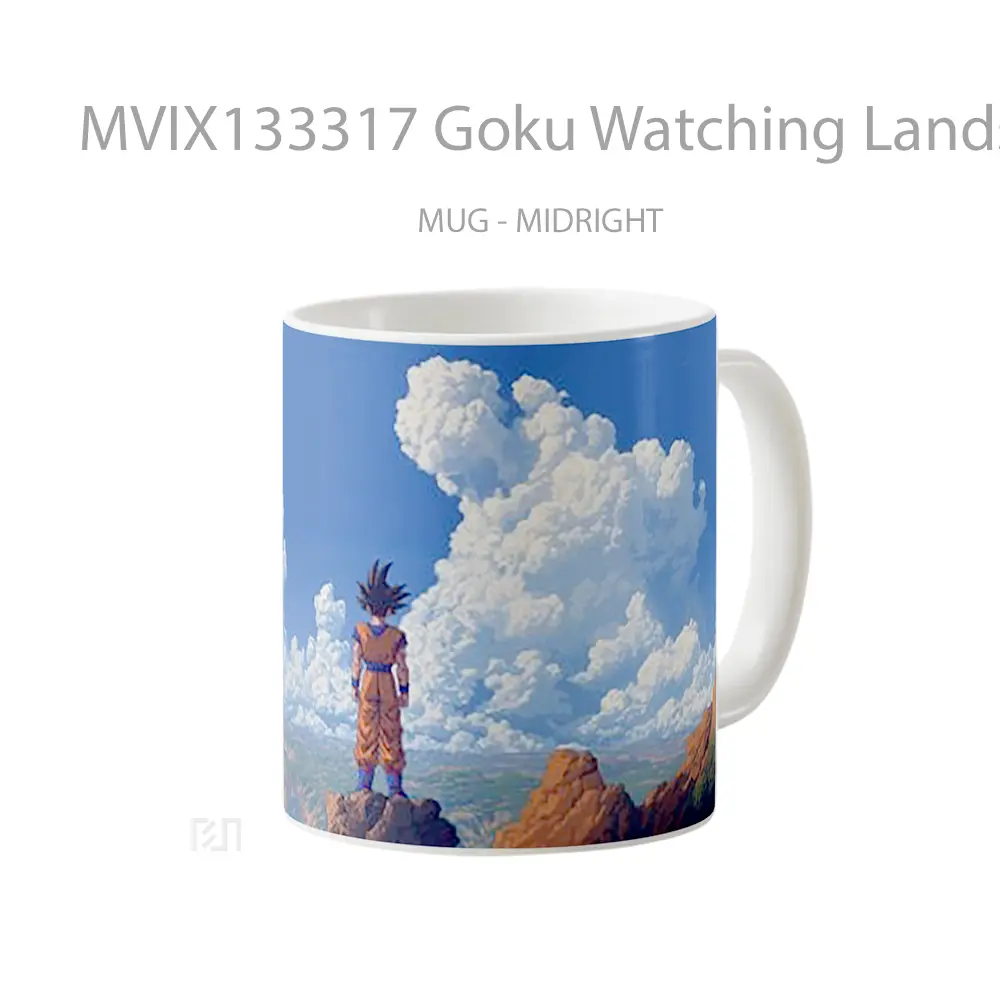 Mug Goku Watching Landscape Cangkir Anime - All-side / Desain