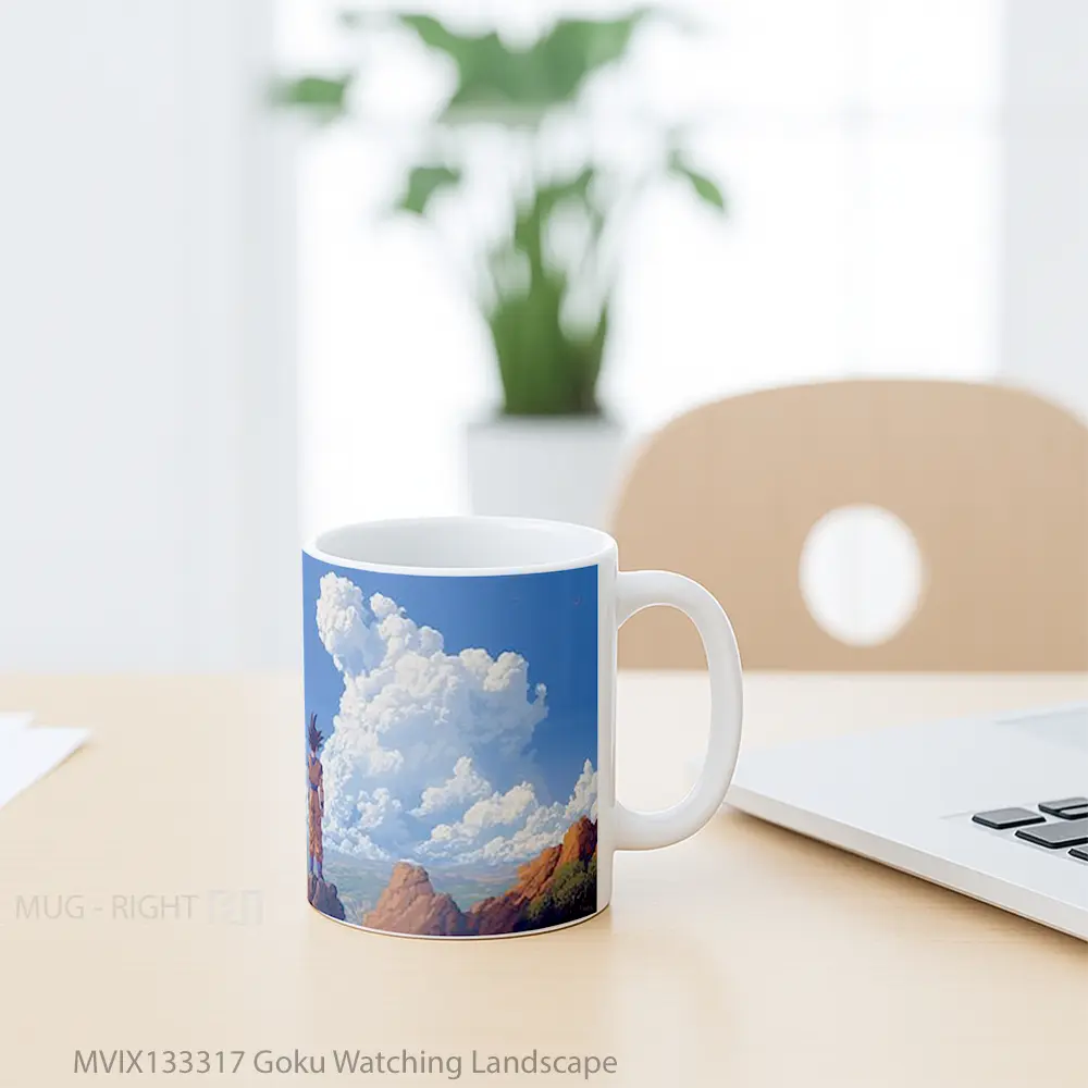 Mug Goku Watching Landscape Cangkir Anime - All-side / Desain