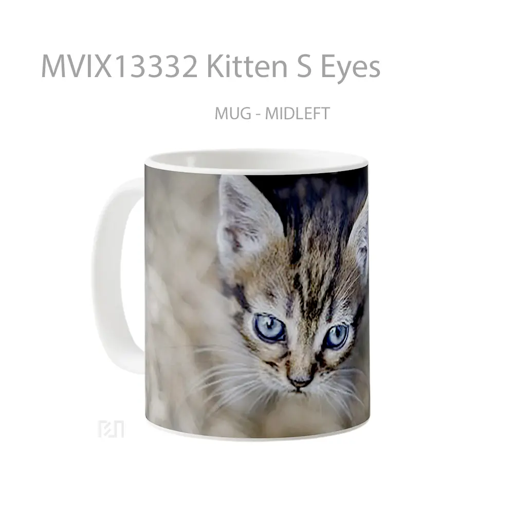 Mug Kitten S Eyes Gelas Hewan Lucu - All-side / Desain
