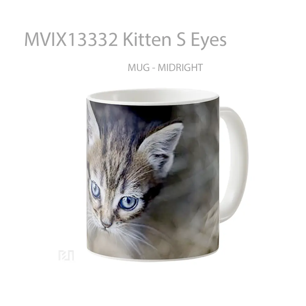 Mug Kitten S Eyes Gelas Hewan Lucu - All-side / Desain