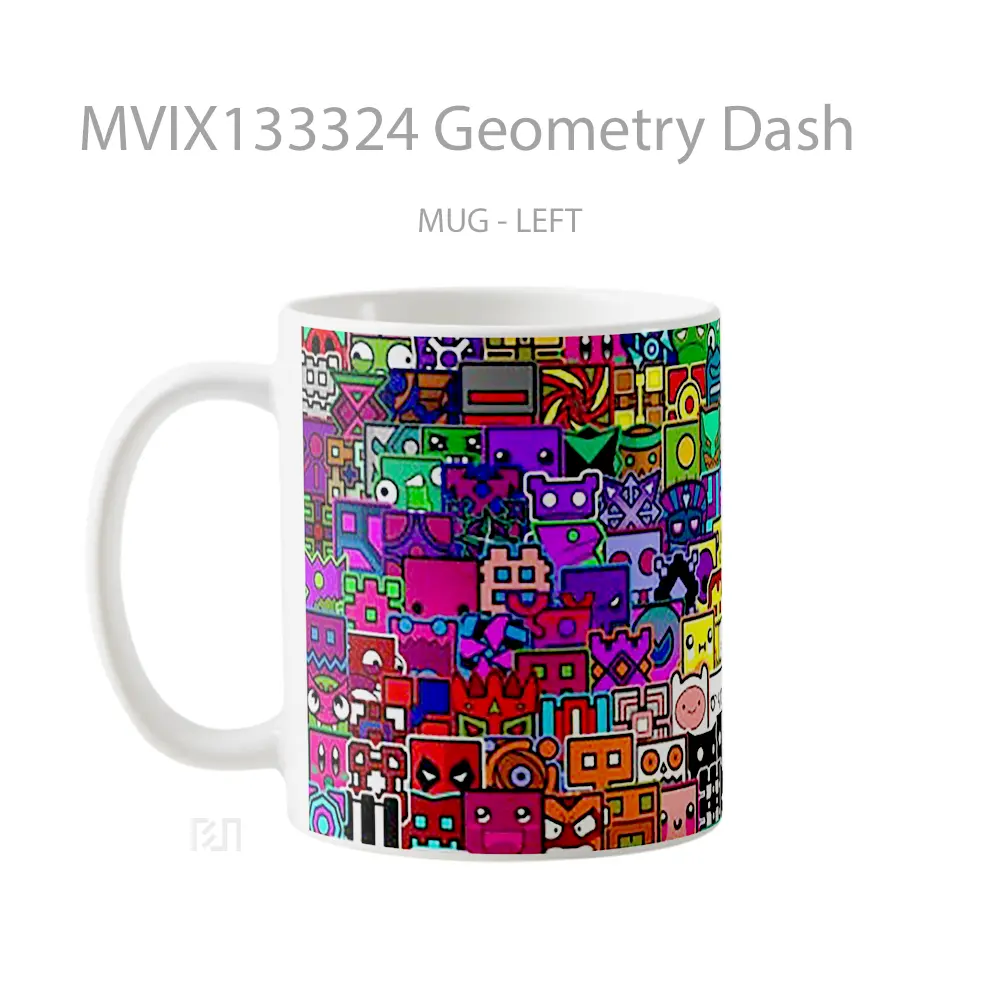 Mug Geometry Dash Gelas Keramik Unik - All-side / Desain