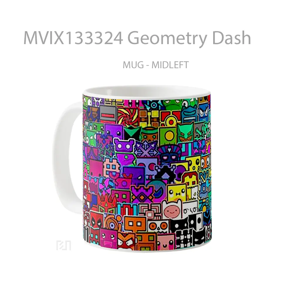 Mug Geometry Dash Gelas Keramik Unik - All-side / Desain