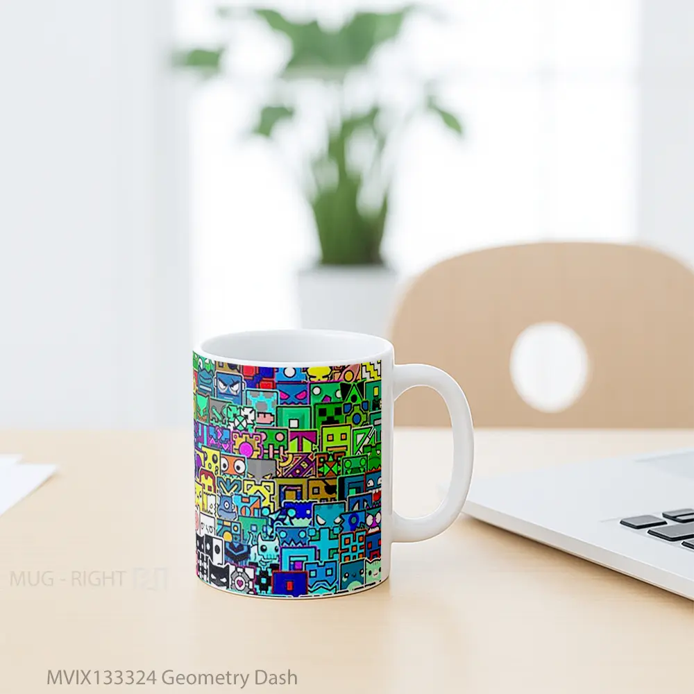 Mug Geometry Dash Gelas Keramik Unik - All-side / Desain