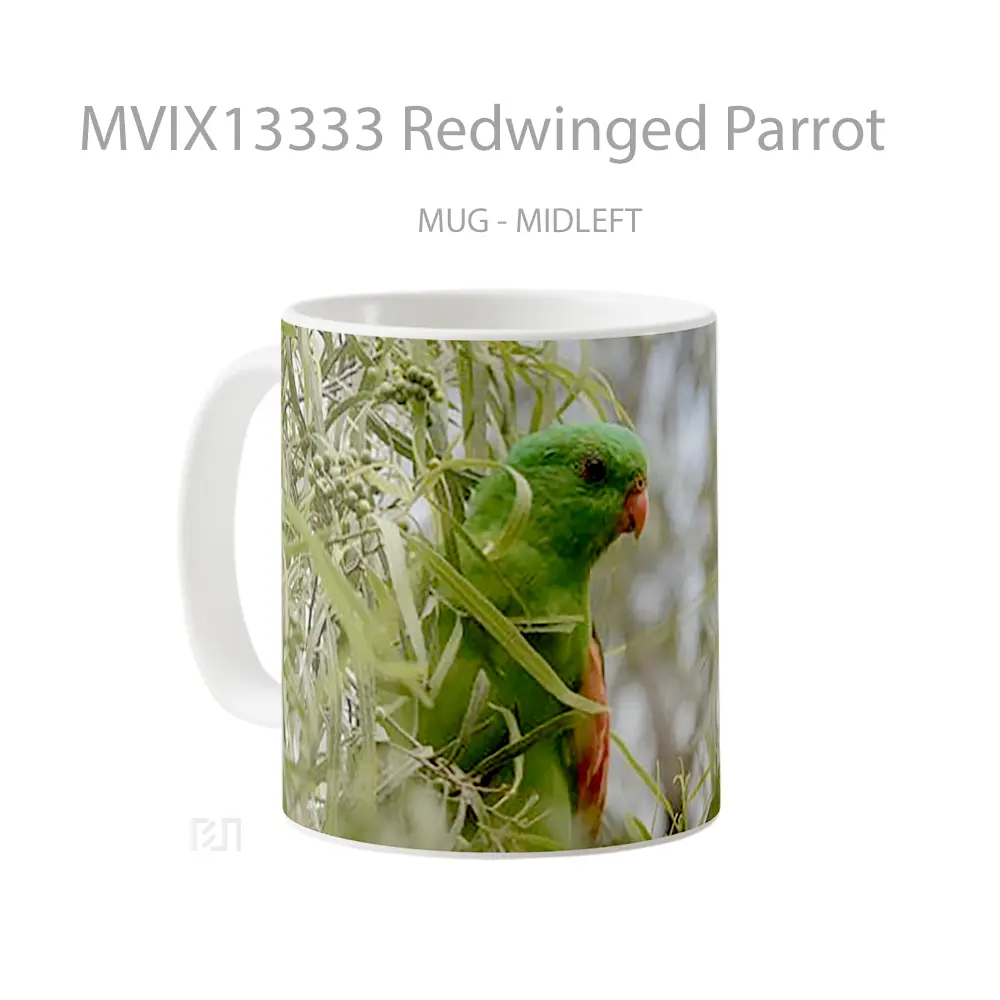 Mug Redwinged Parrot Gelas Keramik Unik - All-side / Desain