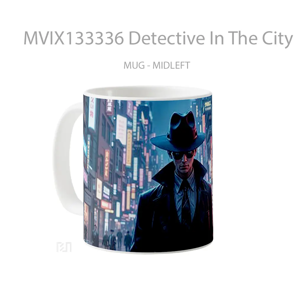 Mug Detective In The City At Night Gelas Keramik Unik - All-side / Desain