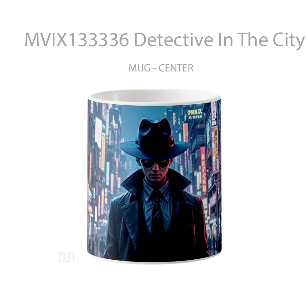 Mug Detective In The City At Night Gelas Keramik Unik