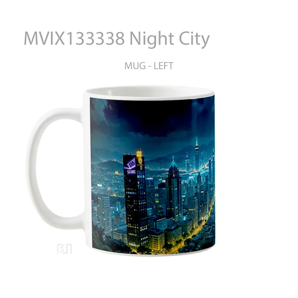 Mug Night City Gelas Keramik Unik - All-side / Desain