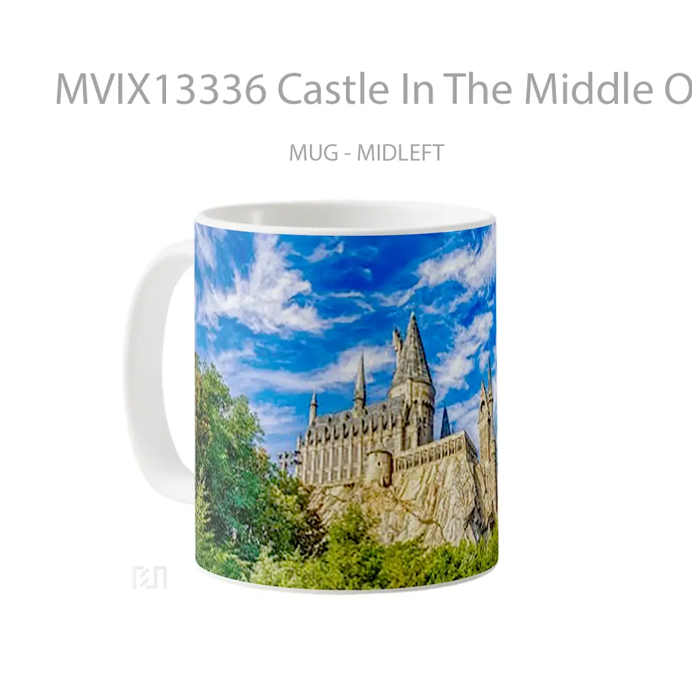 Mug Castle In The Middle Of The Forest Gelas Pemandangan Alam - All-side / Desain